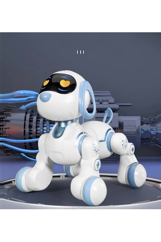 Uzaktan Kumandalı Şarjlı Çok Fonksiyonlu Eğitici Ve Öğretici İnteraktif Akıllı Robot Kedi-köpek Beyaz