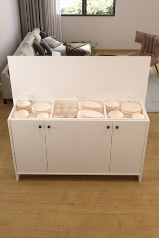 Ae-2080 Patentli Ayder Mutfak Adası Beyaz Raflı, Çok Amaçlı