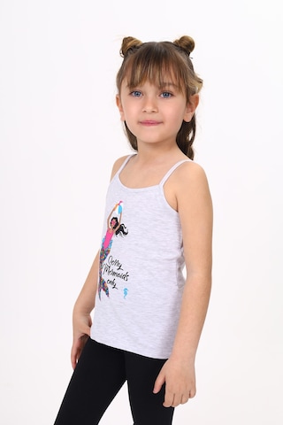 Toontoy Kids Toontoy Kız Çocuk Deniz Kızı Baskılı Pul İşlemeli Atlet Gri Melanj