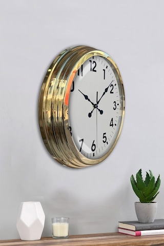 40 Cm Metal Gold Standart Duvar Saati Modern Ve Dekoratif Tasarım