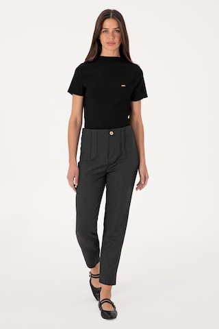 U.S. Polo Assn. Kadın Antrasit Carrot High Waist Fit Kanvas Pantolon 50309121-VR006