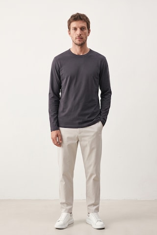 Elemge %100 Pamuk Süprem Basic Erkek T-shirt Compact Penye Tok Yumuşak Kumaş Normal Kalıp Terletmez Uzun Kollu Antrasit Sporcu Motorcu Tişört Body Füme