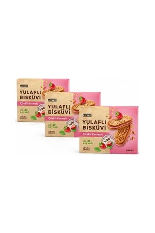 Yulaflı Bisküvi Çilekli Kremalı 240 G X 3 Adet