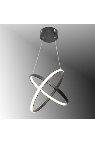 Tt315-Sy Tt Aydınlatma 2Halka Modeli Mat Siyah Led Avize
