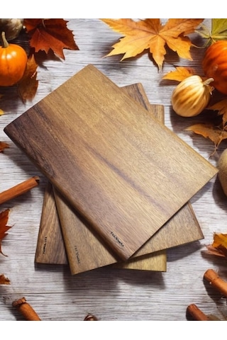 F& S Woodart Iroko Tek Parça - Yekpare - Masif Doğal Ağaç Ahşap Büyük Boy 40 X 27,5 Cm Kesme Tahtası Diğer