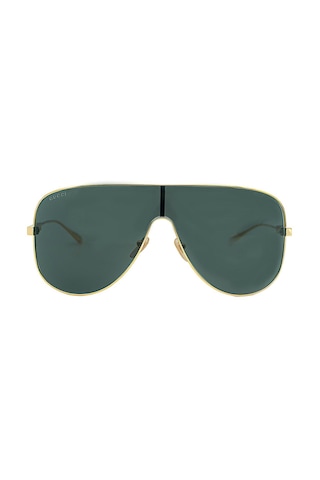 Gucci Gg 1436s 001 99 Unisex Blok Cam Gold Metal Güneş Gözlüğü Altın