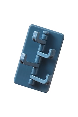 Kangvka Döner Dörtlü Duvar Kanca - Deliksiz Montaj, Japon Tabanlı Yapışkan, Mutfak/banyo Uygun, Mavi