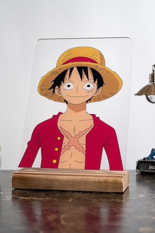 Monkey D. Luffy Ev One Piece Severlere Masa Dekoratif Ahşap Obje