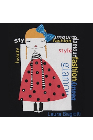 Doba Kids Mevsimlik Kız Çocuk Taşlı Baskılı Body 6 Ay - 5 Yaş Aralığı Siyah