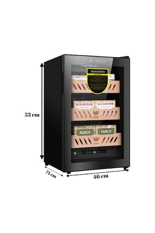 Quantoro Qcc-44 Elektronik Nemlendirme & Soğutmalı Siyah Puro Dolabı - Qtr-009