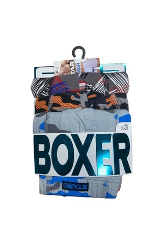 Epilons Zenvial Star 106 Desenli Pamuklu Kemer Likralı 3'lü Boxer Zenviall2