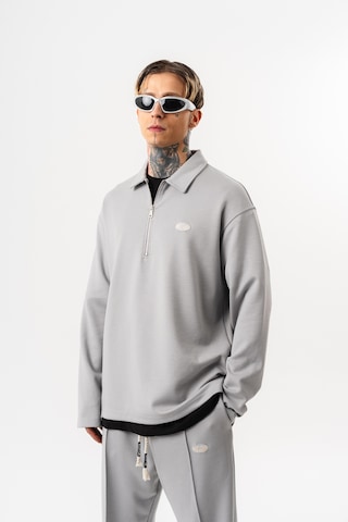Respire Erkek Yarım Fermuarlı Modal Sweatshirt Gri