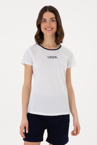 U.S. Polo Assn. Kadın Beyaz Bisiklet Yaka Tişört 50305765-VR013