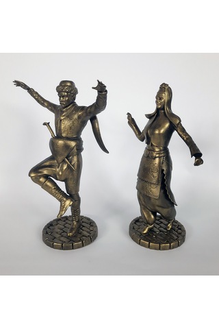 Harmandalı Oynayan Zeybek & Gelin Temalı Biblo Takımı