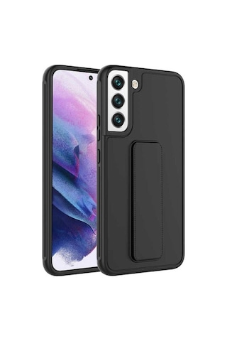 Galaxy S22 Plus Kılıf Zore Qstand Kapak Siyah