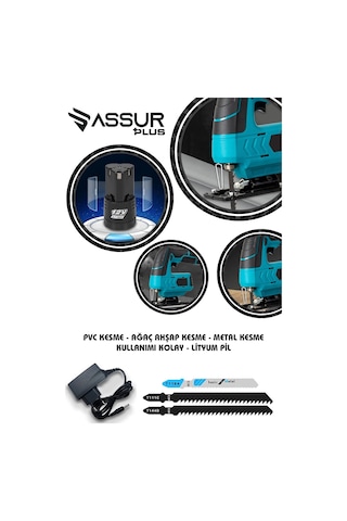 Assur Plus Extra Pro 12 Volt Li-ion Şarjlı Dekupaj Testere Sarı-1202