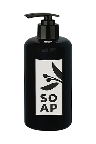 Sıvı Sabunluk Yuvarlak Plastik 500 Ml - Siyah Çok Renkli