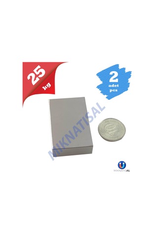 40X25X10Mm Neodyum Mıknatıs 2 Adet