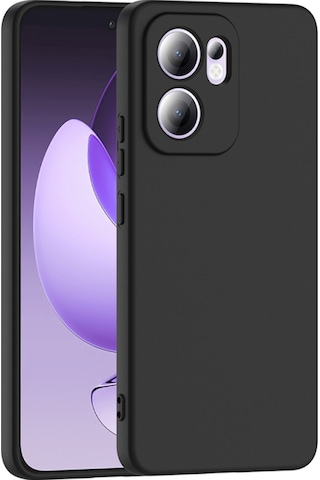 Oppo Reno 13f 5g Kılıf İçi Telefonu Çizmeyen Kadife Kaplı Dışı Soft Yapılı Esnek Lansman Kapak Ryc/mara Siyah