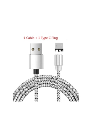 Suofeng 3-in-1 Manyetik Şarj Kablosu, 360 Kör Bağlanma, Led Işık, Android/ios/type-c Uyumlu, 2 Metre, Yüksek Dayanıklı 2.1a