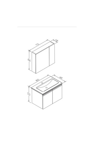 Orka Terme 80 Cm Mdf Beyaz Banyo Dolabı Takımı Ve Boy Dolabı Beyaz