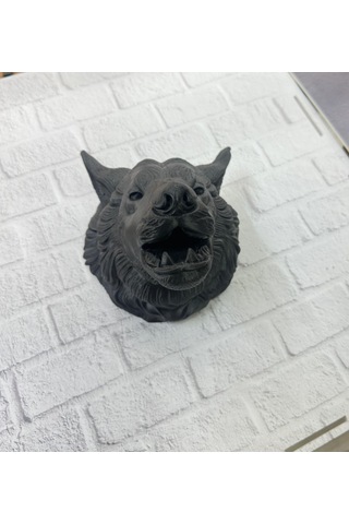 Dekoratif Asılabilir Siyah Ayı Başı 3d Duvar Heykeli 25x19 Cm