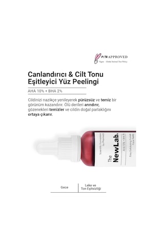 The NewLab Canlandırıcı & Cilt Tonu Eşitleyici Kırmızı Peeling Serum 30 Ml (Aha 10% Bha 2%)