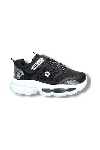 Alessio 019-26 Cilt Anatomik Filet Çocuk Sneaker Siyah Beyaz 31-35 Siyah