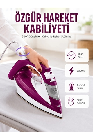 2200w Seramik Kaplama Es Tasarımı 360 Derece Dönebilir Kablosu Yeni Nesil