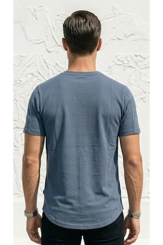 Plus Scorpion Erkek Slim Fit Basic Tişört Esnek, Terletmeyen Pike Dokulu Kumaş İndigo
