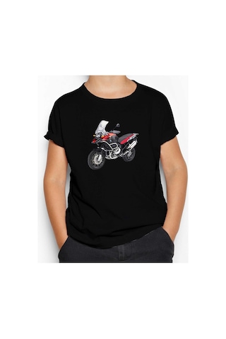 Zepplin Giyim BMW R 1200 GS Macera K51 Siyah Çocuk Tişört Siyah