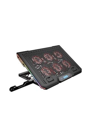 Rampage Blizzard R7 Rgb Işıklı 6 Fanlı Lcd Ekranlı 2 Usb Soketli 13-15.6 Notebook Soğutucu Stand