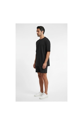 Lixa Basic Siyah Erkek Oversize T-shirt 141081