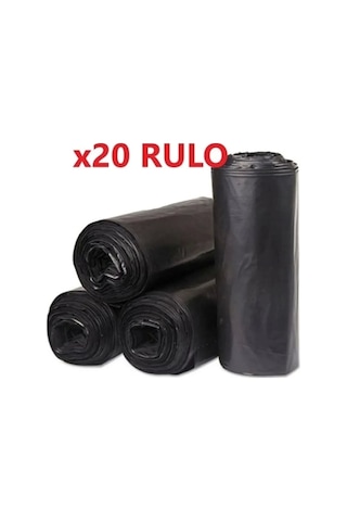 200 Adet Endüstriyel 120x150 Cm Hantal Boy Siyah Çöp Poşeti 20 Rulo X 10lu 120 Litre Çöp Konteyn