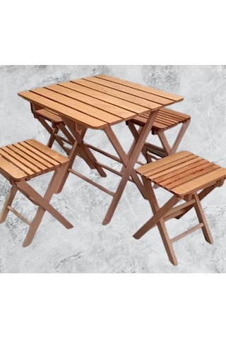 Bengi Ticaret Piknik Seti Katlanabilir 90392 Kayın Ağacı Az Yer İşgal Eder Çok İş  El Yapım Ceviz