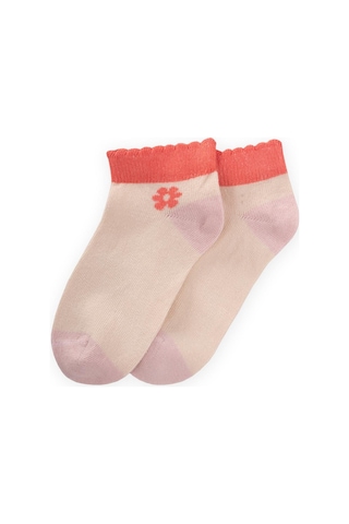 Cigit Topuk Burnu Renkli Çocuk Patik Çorabı 5-12 Yaş Pudra - Yavruağzı Pudra