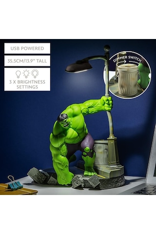 Paladone Marvel Hulk Diorama Lambası - Ayarlanabilir Parlaklığa Sahip Işıklı Hulk Sahnesi - 34 Cm Toplayıcı Teş Diğer