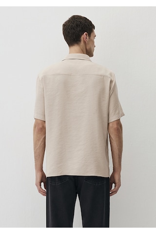 Mavi - Kısa Kollu Bej Tencel Modal Karışımlı Gömlek 0211517-82393