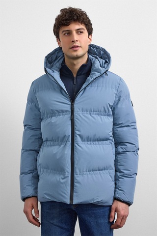 Back And Bond Mavi Relaxed Fit Puffer Ceket Çok Renkli