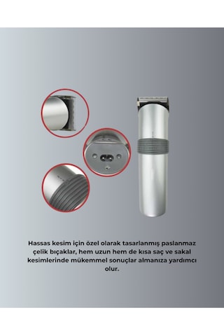 Profesyonel Saç Ve Sakal Tıraş Makinesi Tam Aksesuar Setli -