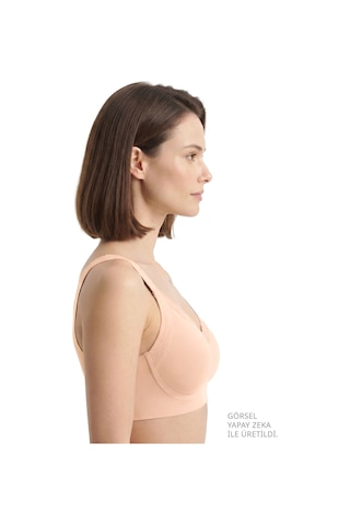 Cottonill Seamless Bra - Seravia Lazer Kesim Dantelli Minimizer Kadın Sütyen 3'lü Paket Çok Renkli
