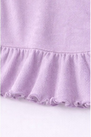 For My Baby Fitilli Kumaş 2 Li Kız Bebek Takım Şortlu Yazlık Lila