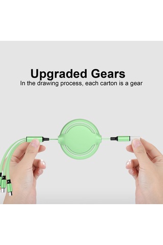 Suofeng Sıcaklığa Dayanıklı Sıvı Silikon 3'ü 1 Arada Universal Telefon Hızlı Şarj Kablosu Usb, Micro Usb, Type-c, 8pin 1 Metre Siyah