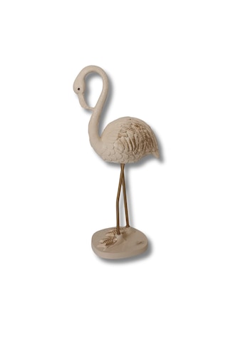 Flamingo Dekoratif Polyester Biblo Krem .