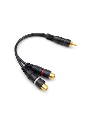 Powermaster Pm-529 Siyah 1 Rca Erkek 2 Rca Dişi 25 Cm Anfi Y Kablo