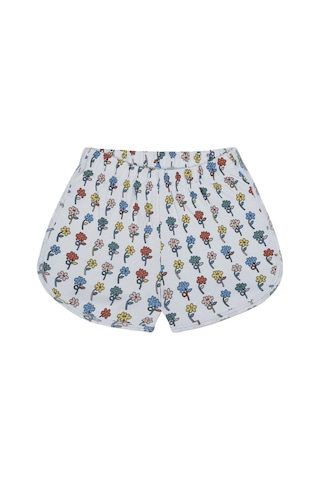 Antebies Grafik Çiçek Şortlu Pijama Mavi