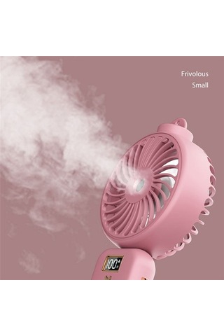 5000mah Sprey Sisli Fan, Lcd Ekranlı Usb Sessiz Mini Şarj Edilebilir, C Lxıxpe Pembe