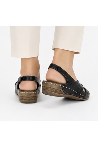 N Napa Shoe Np.224.siyah Deri Sandalet
