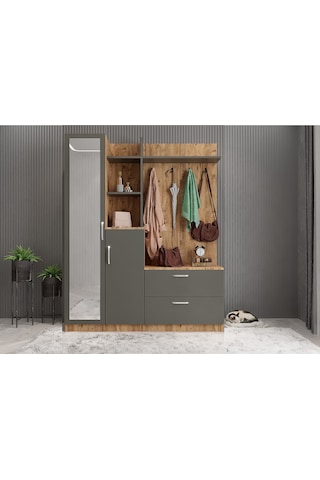 Çizgi Portmanto Vestiyer Çam Füme-180 cm