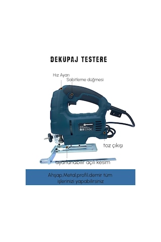 Prohummer Ph261 Elektrikli Devir Ayarlı Dekupaj Testere Mavi